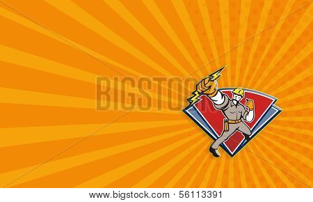 Electrician Punching Lightning Bolt