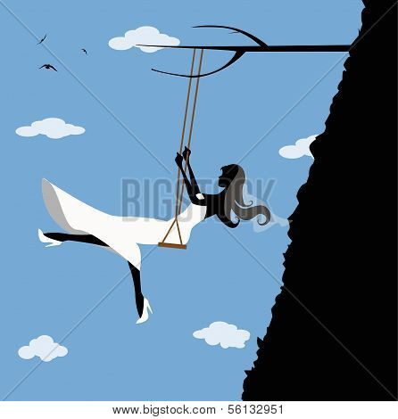 bride in swing