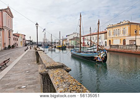 Old Fishing Boats In Cesenatico, Italy