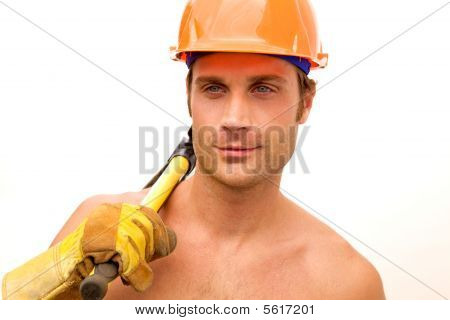 Construção trabalhador Hunk