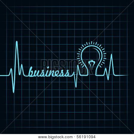 Herzschlag machen Business Word und GlÃ¼hbirne