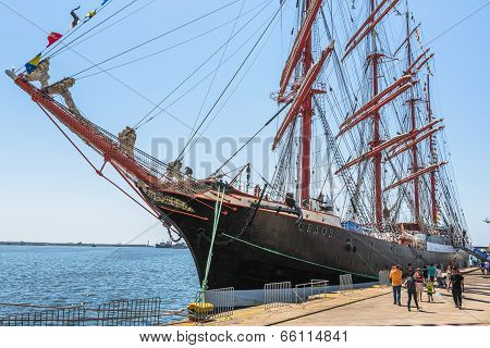 Anchored Tall Ship