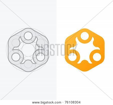 Abstract icon for company with process. Vector