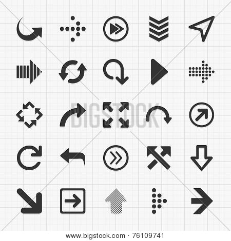 Arrows icons set. Vector elements
