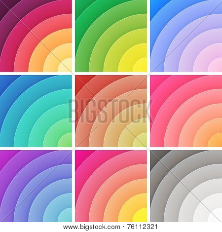 Trendy backgrounds pack colorful gradients. Vector