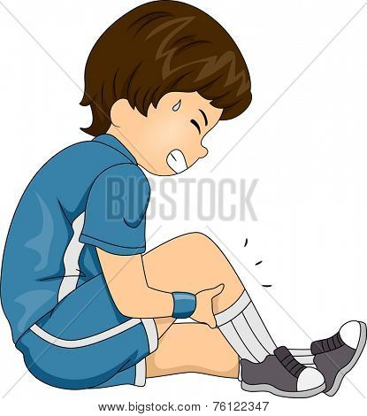 Illustration Featuring a Boy Having Leg Cramps