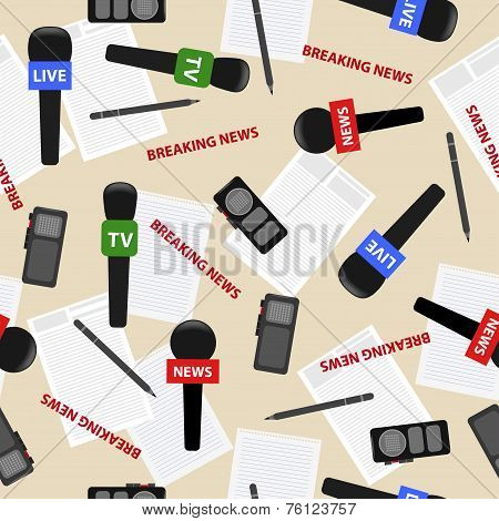bright colored conceptual seamless pattern on the theme of breaking news