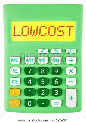 Calculator With Lowcost On Display Isolated