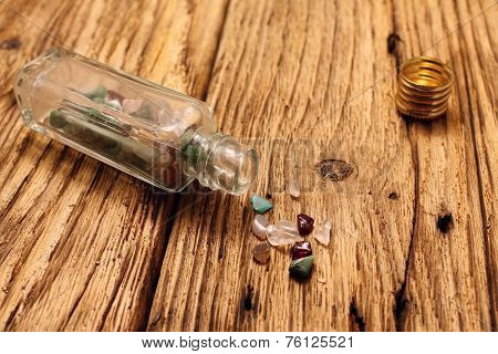 Small Bottle And Glass Shards