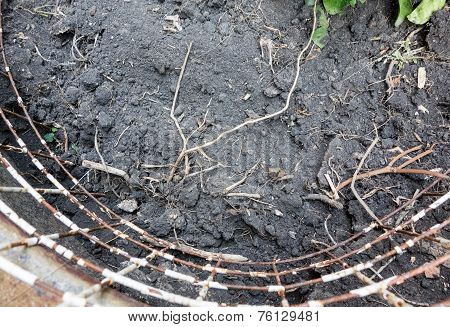close up black soil dirt texture background