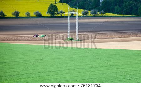 Tractor on field