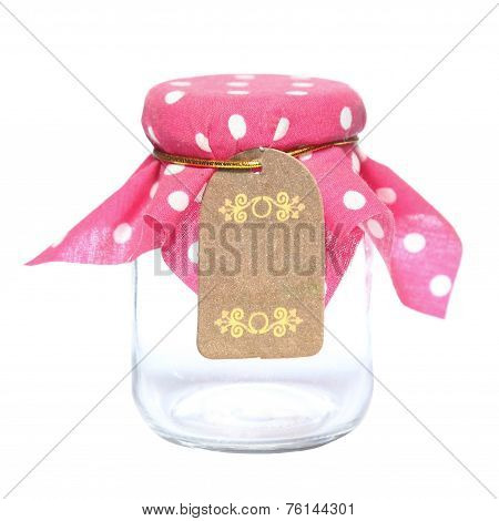 Bottle With Tag Isolated On White Background