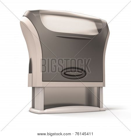 Black Plastic Stamp Close-up.