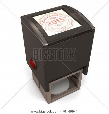 Plastic Stamp With The Text Happy New Year 2015
