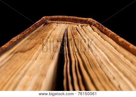 Ancient Book Shot On Black Background
