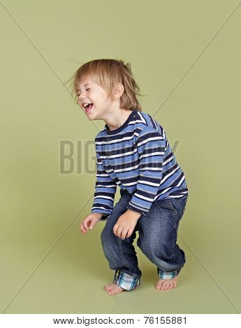 Child Playing Jumping Dancing And Having Fun