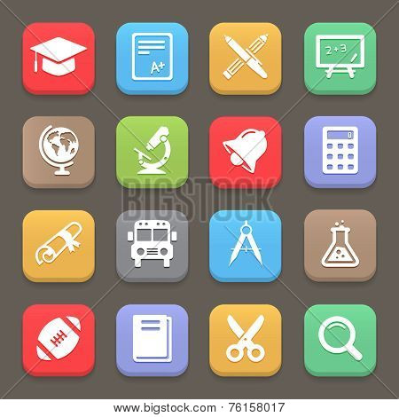 Education icons for web or mobile. Vector