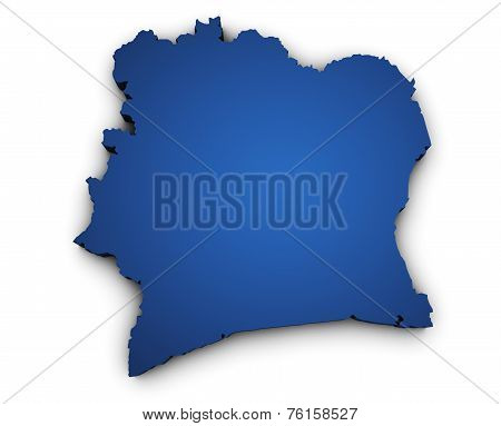 Map Of Ivory Coast 3D Shape