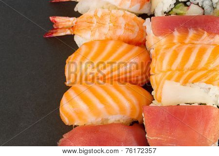 lunch with  sushi dish