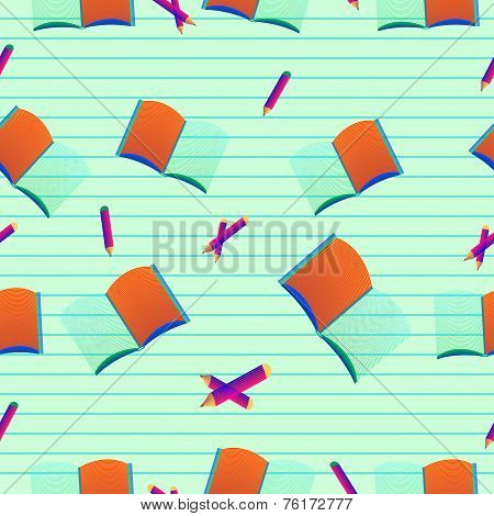 Seamless pattern with book