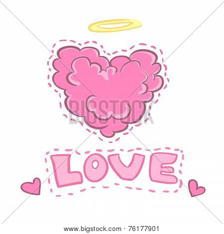 Boom With Heart, Explosion comic strip, Love. Vector Illustration