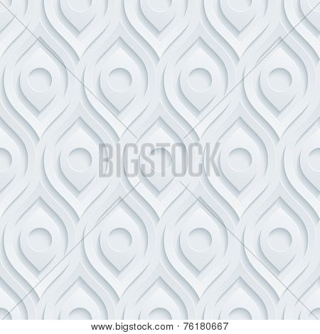 White perforated paper with cut out effect. Abstract 3d seamless background. Vector EPS10.