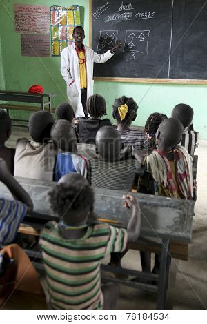 Children Study At Ethiopian School.