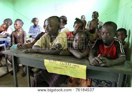 Children Study At Ethiopian School.
