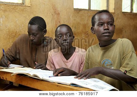 Children Study At Ethiopian School.