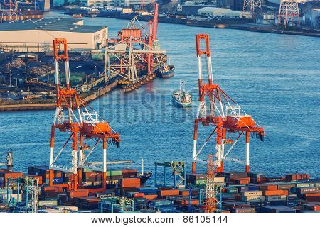 Osaka Bay - an Industrial District in Osaka City, Japan