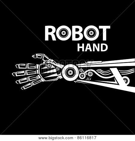 vector robotic arm symbol. robot hand