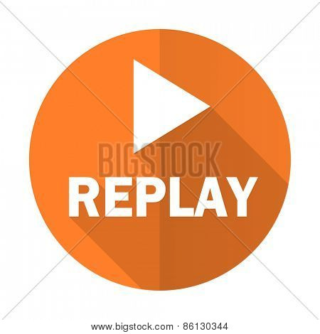 replay orange flat icon  
