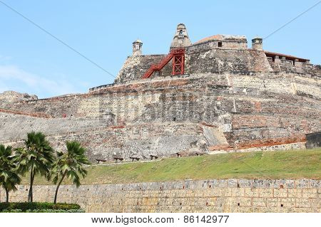Castillo San Felipe Fortress In Cartagena, Colombia.