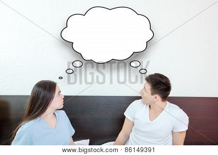 Looking Up At Thinking Speech Bubble, Comic Cloud