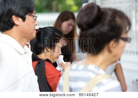 SINGAPORE - MARCH 23 : Visitors paying last respect and writing tribute to the late ex prime minister of Singapore, Mr Lee Kuan . Mr Lee died due to ill health, Mar 23, 2015, Singapore 