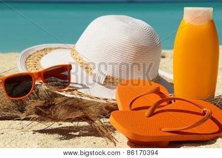 Sun Protection Items And Flip-flops