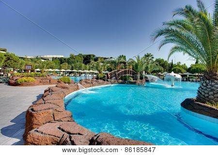 Entertainment complex and pool. Side. Turkey