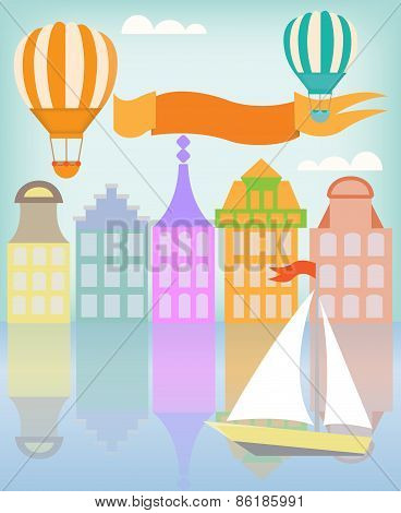 Canal Houses Of European City