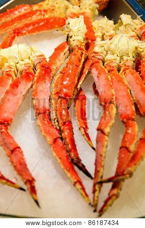 Crabs At Famous Fish Market (fisketorget) In Bergen, Norway