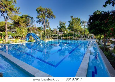 Entertainment complex and pool. Side. Turkey