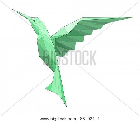 Kolibri. Low polygon linear vector illustration