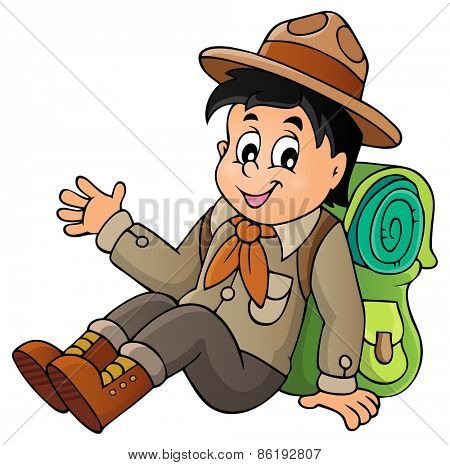 Scout boy theme image - eps10 vector illustration.