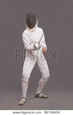 Female fencer with sword