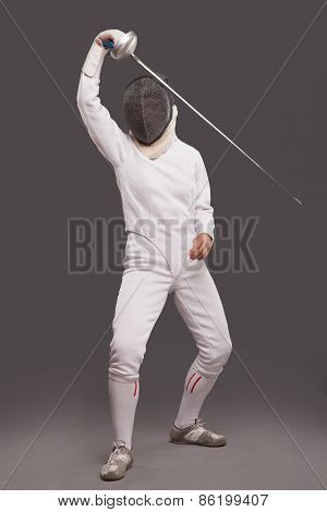 Female fencer with sword