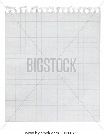 Foglio di fogli mobili nota carta quadrato isolata On White