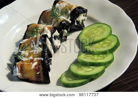Appetizer with eggplant