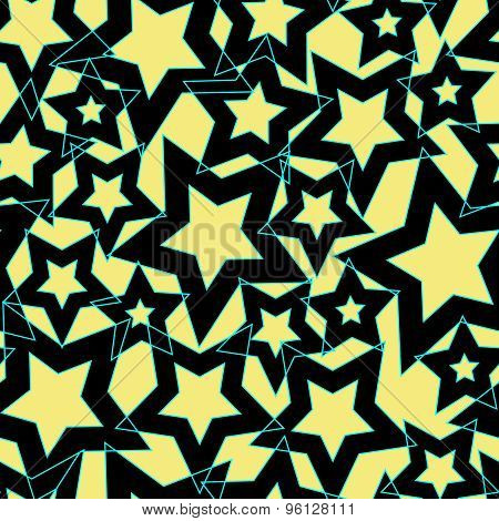 Seamless Geometric Pattern With Stars. Vector Illustration.