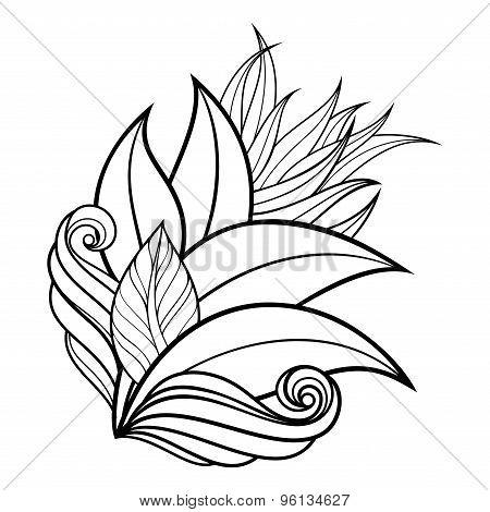 Vector Monochrome Floral Background