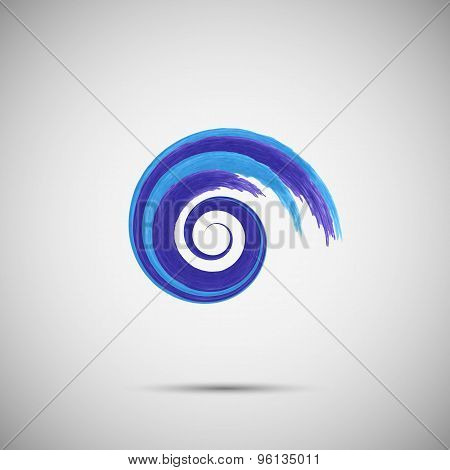 Blue wave logo template.  Sea surf  emblem symbol