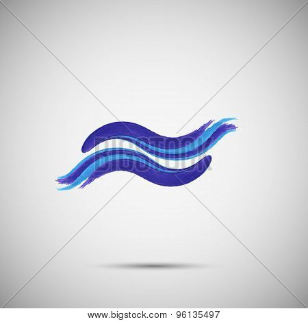 Two waves  abstract   vector design logo template.